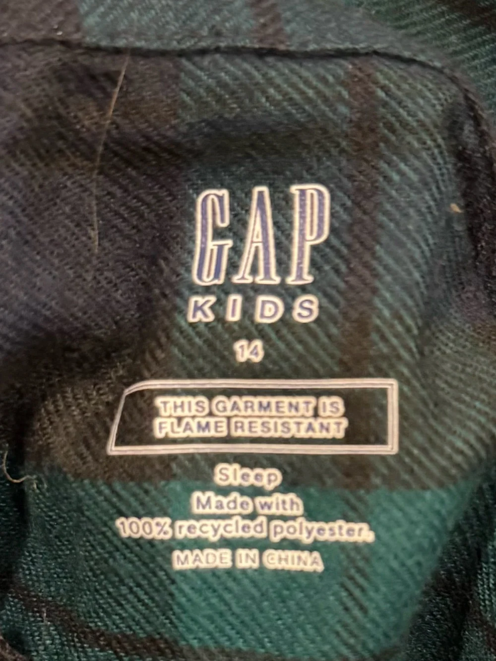 Like NEW GAP Boys 14 Blue Green Plaid Button-Down PJ Flannel Soft Shirt